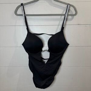 Victoria's Secret | NWOT Black Lingerie One Piece With Rhinestone Large
